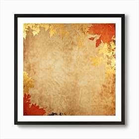 Abstract Vintage Thanksgiving Design Featuring Weathered Metallic Gold Paint Splashes On A Warm Pape (5) Art Print