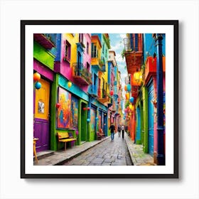 Colorful Street In Argentina Art Print