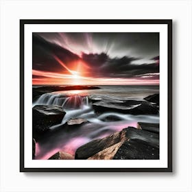 Sunset At The Beach 20 Art Print