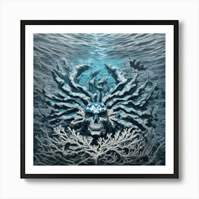 Skeleton In The Water Art Print