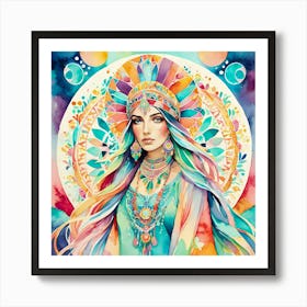 Bohemian Style Girl Art Print