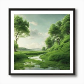 Green Landscape Art Print