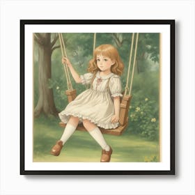 Girl On A Swing Art Print