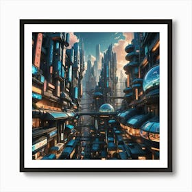 Futuristic City 1 Art Print