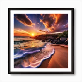 Sunset On The Beach 442 Art Print