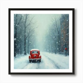 Snow On The Road Art Print