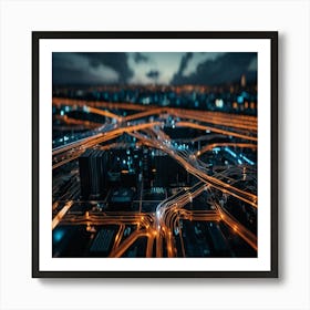 Cityscape At Night Art Print