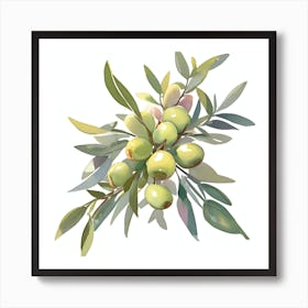 Watercolor Olive Art Print