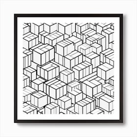 Abstract Cubes 1 Art Print