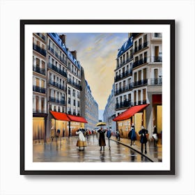 Rue Saint-Honoré Street in Paris During the 18th century. 1 Art Print