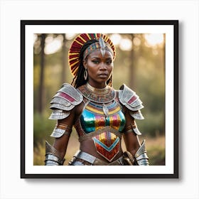 African Woman In Armor Art Print