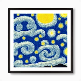 Totoro Starry Night 2 Art Print