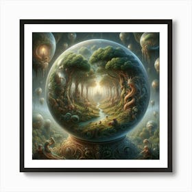 Forest In A Glass Ball Art Print