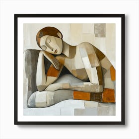 Abstract Woman Sleeping Contemporary Art Print