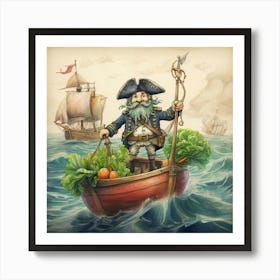 Pirate In A Boat 4 Art Print