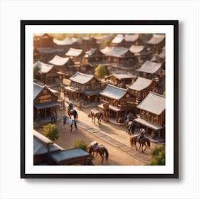 Western Town In Texas With Horses No People Miki Asai Macro Photography Close Up Hyper Detailed Art Print