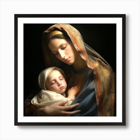 Virgin And Child 3 Art Print