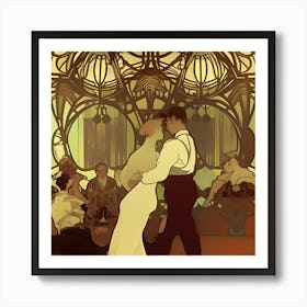 Romantic Night At The Ballet Art Print