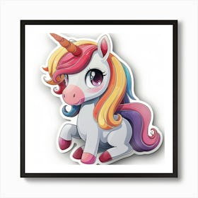 Cute Unicorn Sticker 3 Art Print