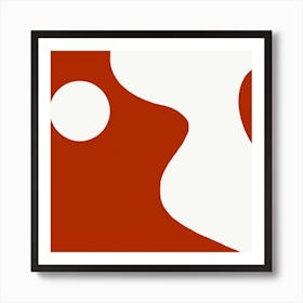 Minimal Orange Abstract Landscape Painting Art Print