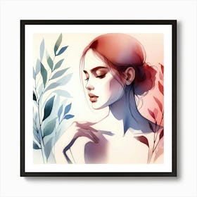 Watercolor Of A Woman 7 Art Print