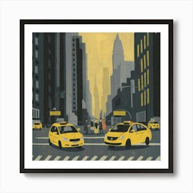 New York City Taxis 1 Art Print