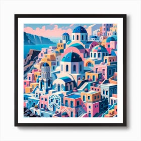 Santorini Island Art Print