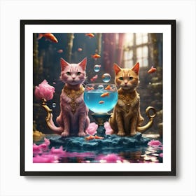 cosmic cats Art Print