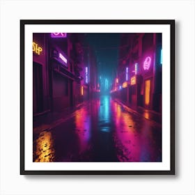 Neon City Street Art Print