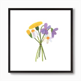 Flowers 4 Square Art Print