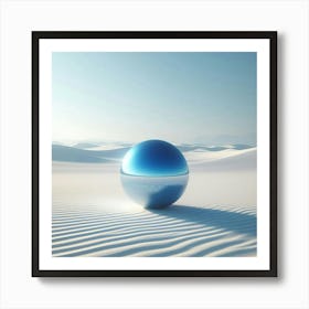 Blue Sphere In The Desert Art Print