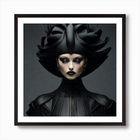 High-fashion editorial shot, model wearing avant-garde clothing Art Print