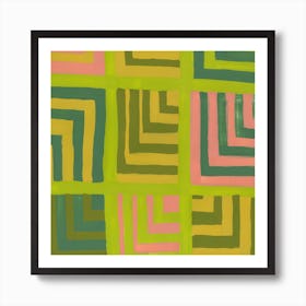 Painted Color Block Squares In Multi Art Print