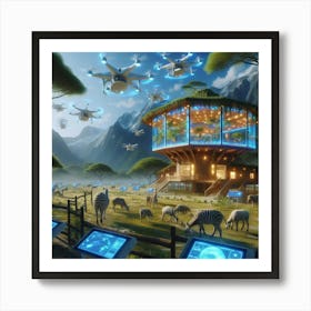 Futuristic Zoo Art Print