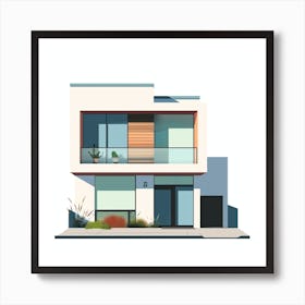 Modern House Vector Illustration 4 Art Print