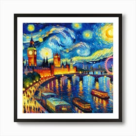 Starry Night In London Art Print