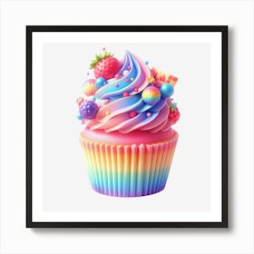 Rainbow Cupcake 1 Art Print