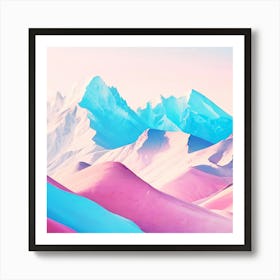 Abstract Mountain Landscape pastel Art Print