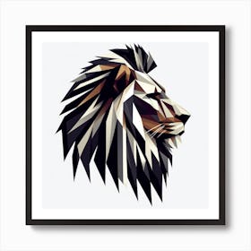 Geometric Lion Head Art Print