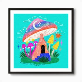 Mushroom house Art Print
