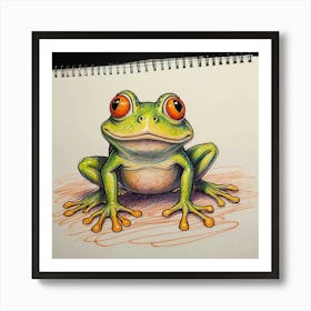 Frog Drawing 7 Art Print