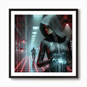 A Sci Fi Scene Featuring Zoya Nightshade Infiltration Expertise Art Print