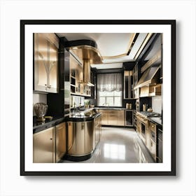 Gold And Black Kitchen 3 Art Print