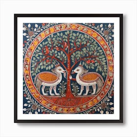 'Two Elephants And A Tree' Art Print