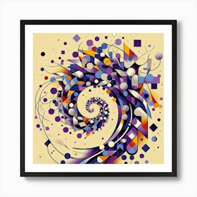 Cubism Art, Wisteria tree 1 Art Print