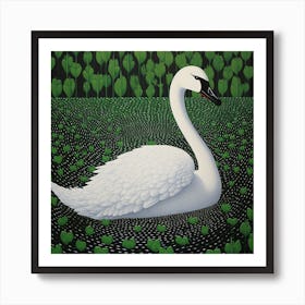 Ohara Koson Inspired Bird Painting Swan 3 Square Art Print