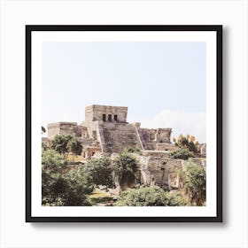 Ruins Near Ocean Square Art Print