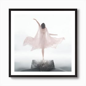 Ballet Dancer On A Rock Art Print