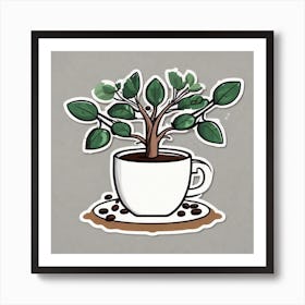 Coffee Tree In A Cup Affiche