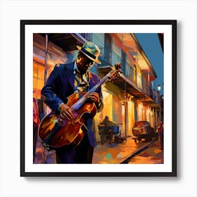 New Orleans Street Musician Affiche